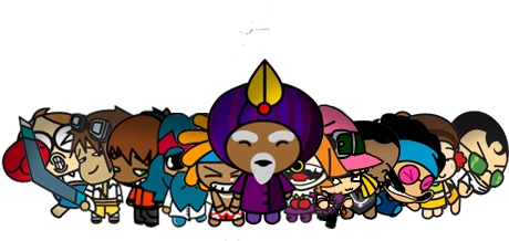 A group of colorful BoomBang characters together